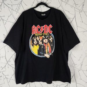 AC DC Black Graphic Printed Band Tee